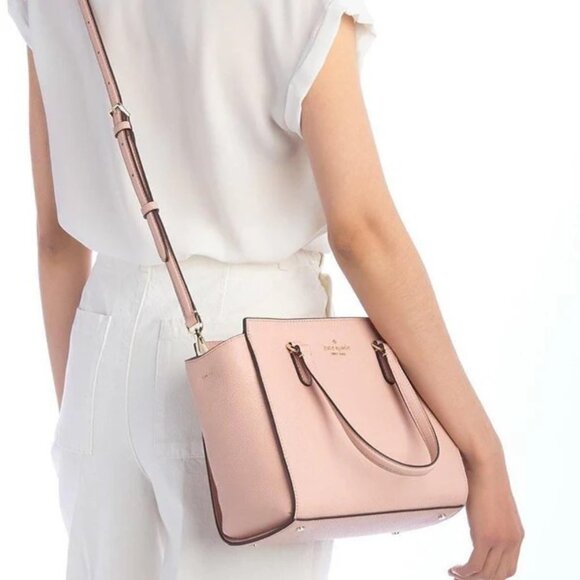 Kate Spade NY Cedar Street Medium Pink Leather Shoulder Bag Purse - Picture 3 of 11